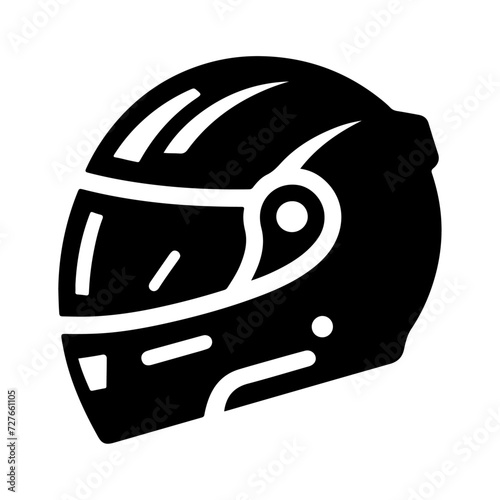 motorcycle helmet icon, black color vector silhouette, white background