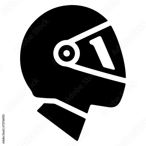 motorcycle helmet icon, black color vector silhouette, white background