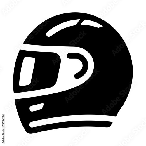 motorcycle helmet icon, black color vector silhouette, white background