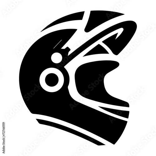 motorcycle helmet icon, black color vector silhouette, white background