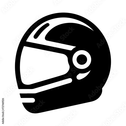 motorcycle helmet icon, black color vector silhouette, white background