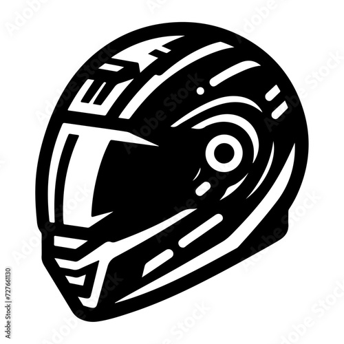 motorcycle helmet icon, black color vector silhouette, white background