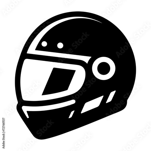 motorcycle helmet icon, black color vector silhouette, white background