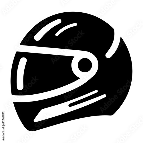 motorcycle helmet icon, black color vector silhouette, white background