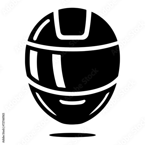 motorcycle helmet icon, black color vector silhouette, white background