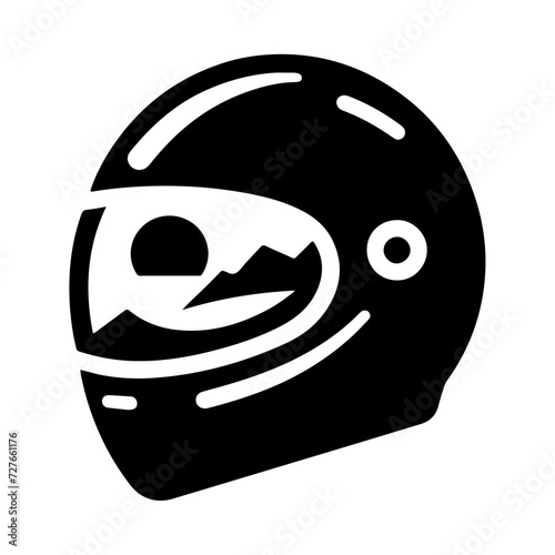 motorcycle helmet icon, black color vector silhouette, white background