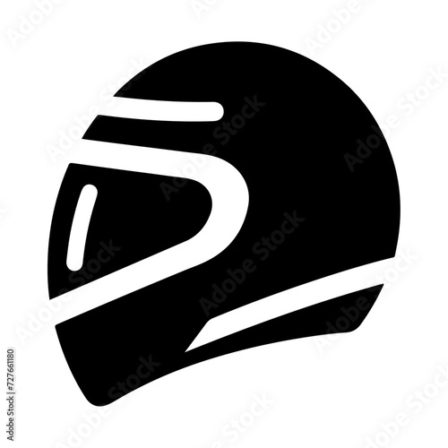 motorcycle helmet icon, black color vector silhouette, white background