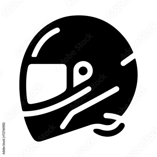 motorcycle helmet icon, black color vector silhouette, white background