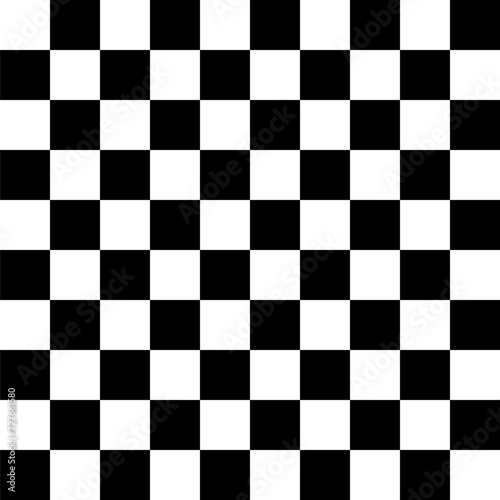 Black and white seamless checker pattern vector illustration. Chess board. Abstract checkered checkerboard for game. Grid geometric square shape. Race flag. Retro mosaic floor