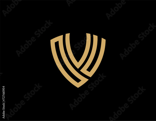 OVU creative letter shield logo design vector icon illustration	 photo