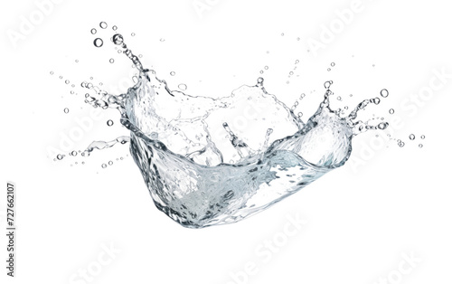 Unveils the Dynamics of Splashing Water on White or PNG Transparent Background.