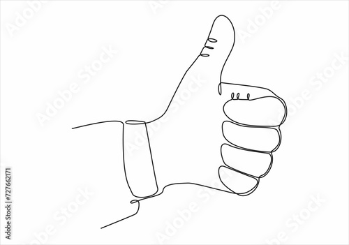 continuous line hand thumbs up