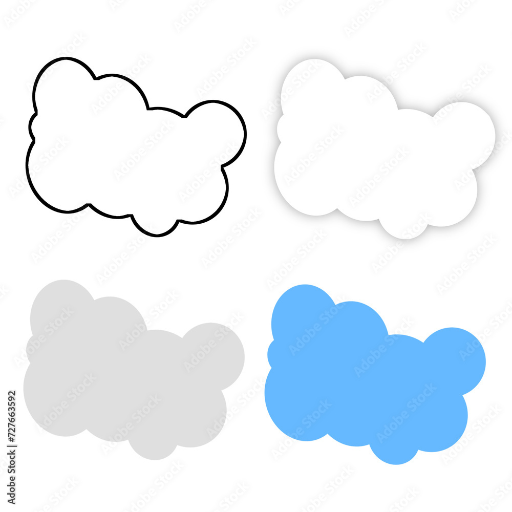 clouds set design element transparent png file 