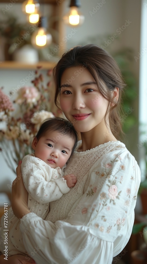 asian mother and child