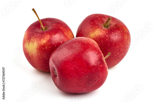 Red prince apples, isolated on white background.