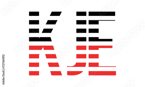 KJE three initial letter iconic line negative space minimal logo design vector template. monogram, abstract, wordmark, business, typography, minimalist, brand, company, flat, modern, unique, simple