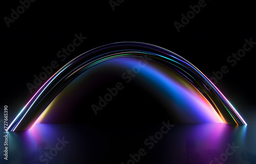 3d render  colorful background with abstract waves of light on a black empty background 