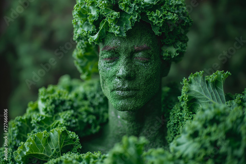 kale salad man being surrounded by more kale salad