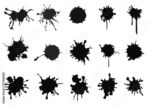 Set of ink splashes vector