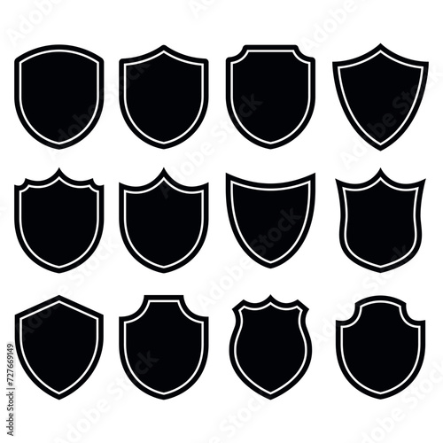 Set of glyph style shields