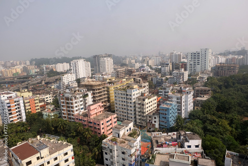  A beautiful sunny view of chittagong city. Top view of chittagong or chattogram city Bangladesh .skyline of chattogram city.