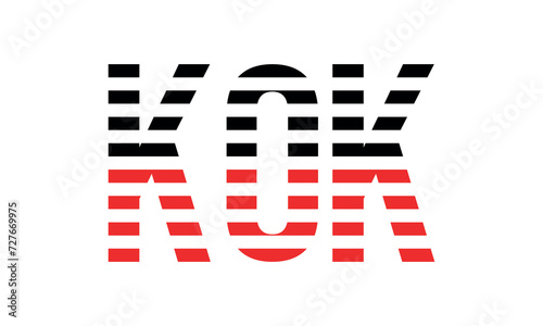 KOK three initial letter iconic line negative space minimal logo design vector template. monogram, abstract, wordmark, business, typography, minimalist, brand, company, flat, modern, unique, simple