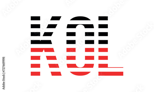KOL three initial letter iconic line negative space minimal logo design vector template. monogram, abstract, wordmark, business, typography, minimalist, brand, company, flat, modern, unique, simple