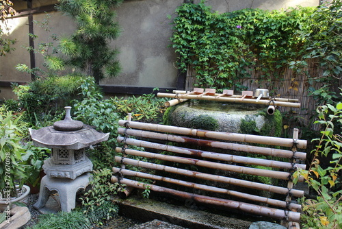 Chozu-ya (water ablution pavilion) in Rokkaku-do Temple, Kyoto, Japan photo
