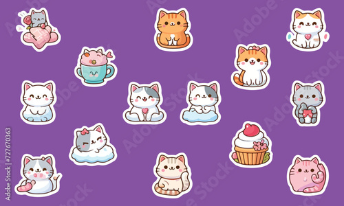 Add some feline charm to your life with these adorable cat stickers featuring trendy borders! You won't be able to resist their cuteness.