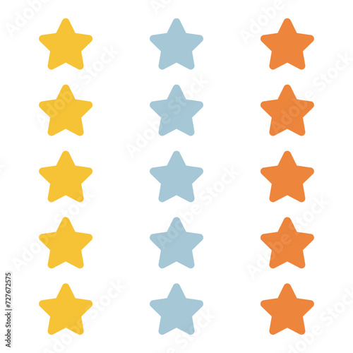 Set of bronze silver gold review stars