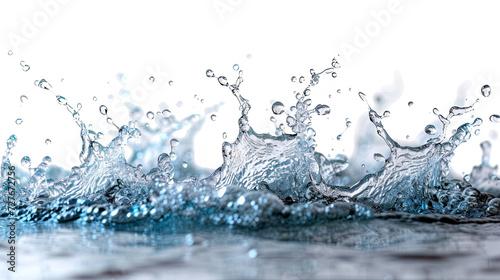 A dynamic close-up of water splashing, capturing the intricate details of droplets mid-air and the elegant dance of liquid in motion.