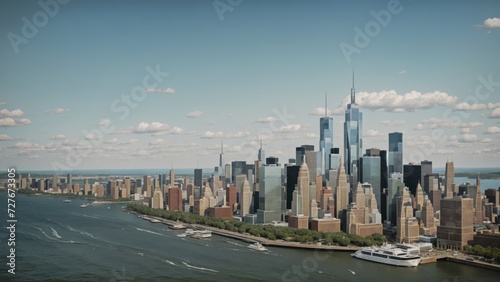 Majestic Manhattan  Panoramic Skyline of New York City