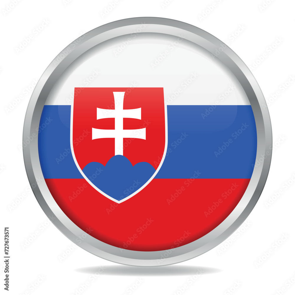 Slovakia flag gradient button circle