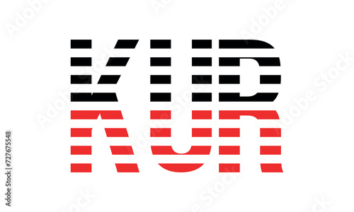 KUR three initial letter iconic line negative space minimal logo design vector template. monogram, abstract, wordmark, business, typography, minimalist, brand, company, flat, modern, unique, simple