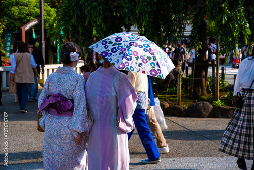 The liveliness of the Sanja Festival in Asakusa, Tokyo photo