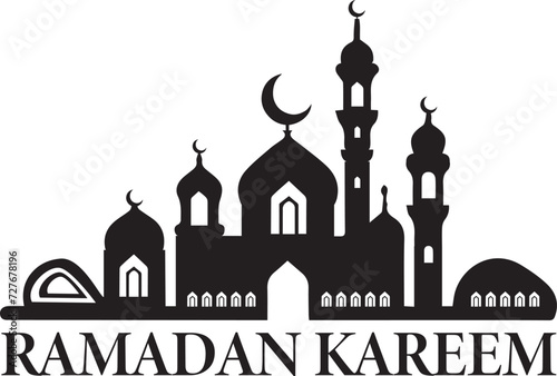 Ramadan Kareem silhouette of mosque in black, mosque, mubarak, muslim,  ramadan,