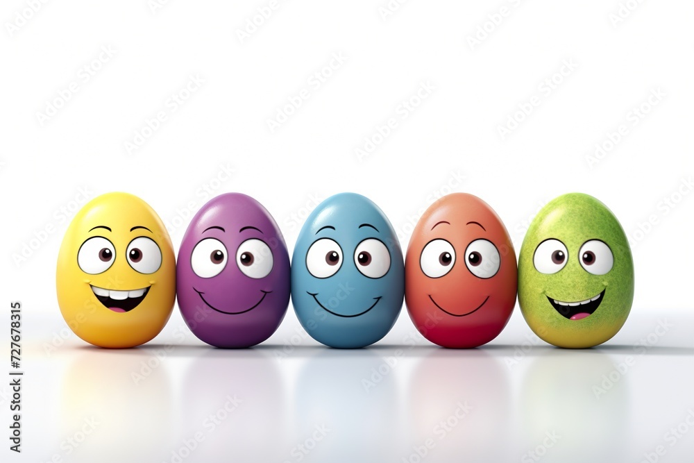 Perfect colorful easter eggs on a blank background. easter concept