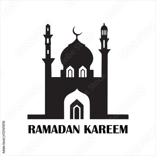 Ramadan Kareem silhouette of mosque in black, mosque, mubarak, muslim,  ramadan,