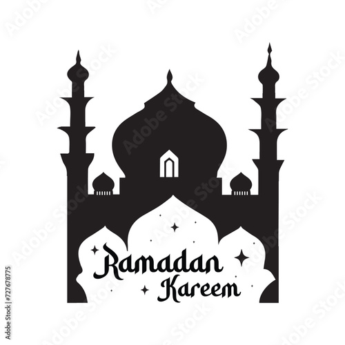 Ramadan Kareem silhouette of mosque in black, mosque, mubarak, muslim,  ramadan,