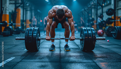 Bodybuilder lifting weights 
