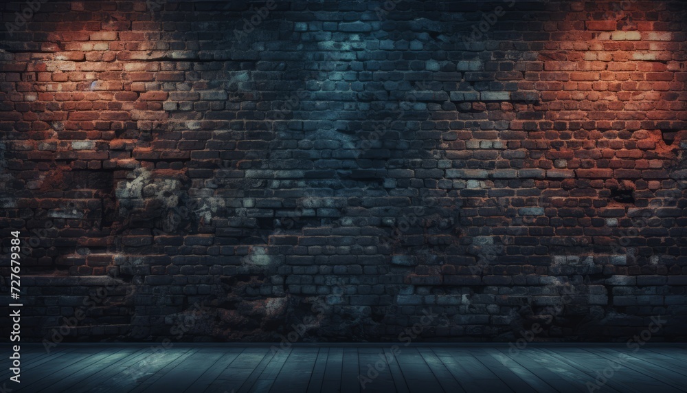Red brick wall texture background with backlight