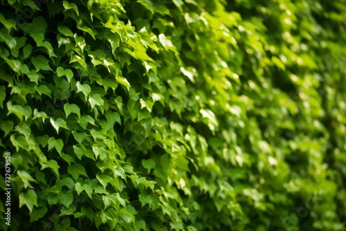close up of wall of green climbing plants