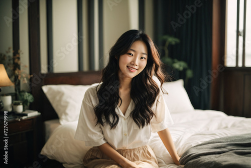 young asian woman in bedroom morning © Magic Art