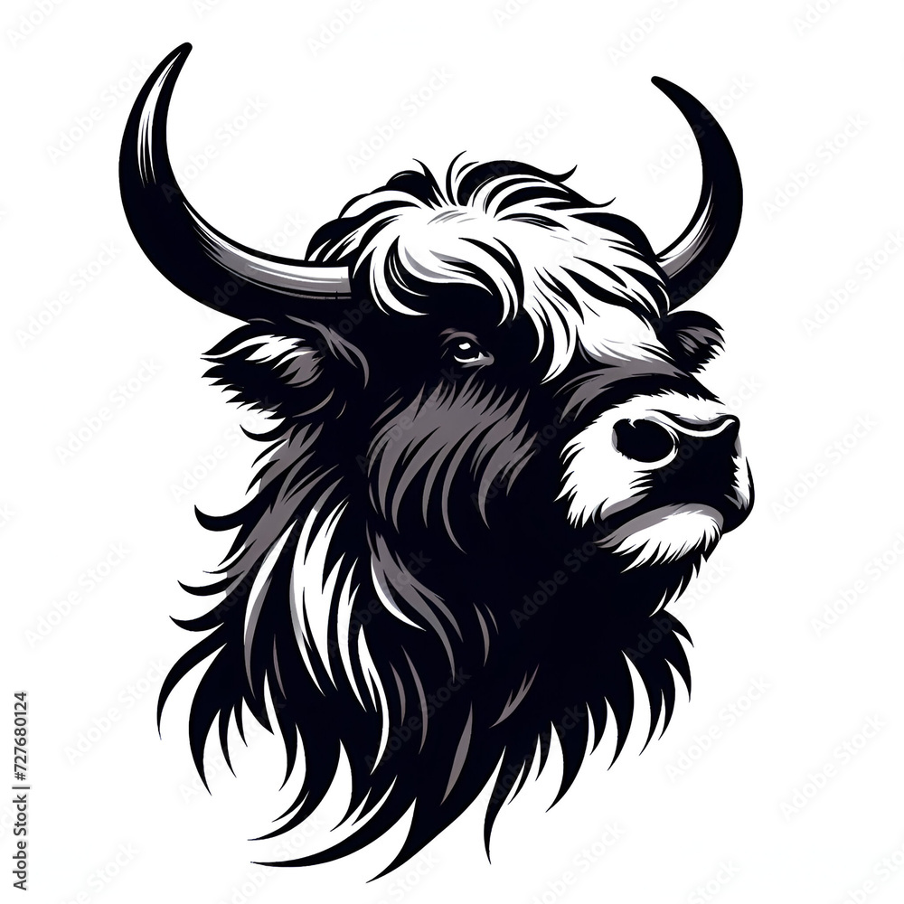 Yak head logo vector illustration Yak head logo vector illustration