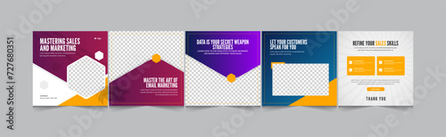 Sales marketing Instagram carousel, modern and minimal gradient carousel banner design template, eps vector illustration