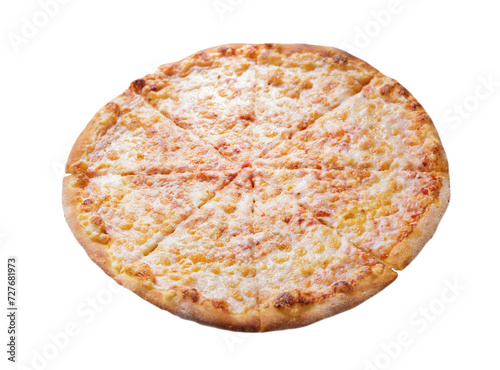 Pizza Margarita isolated on a transparent background