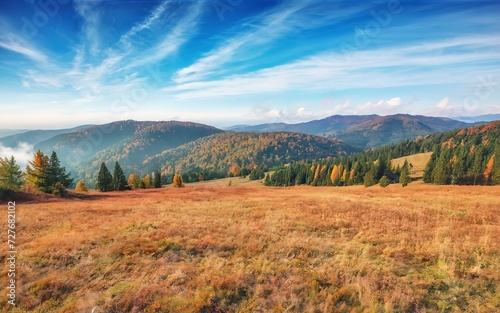 Atmospheric autumn mountain landscape
