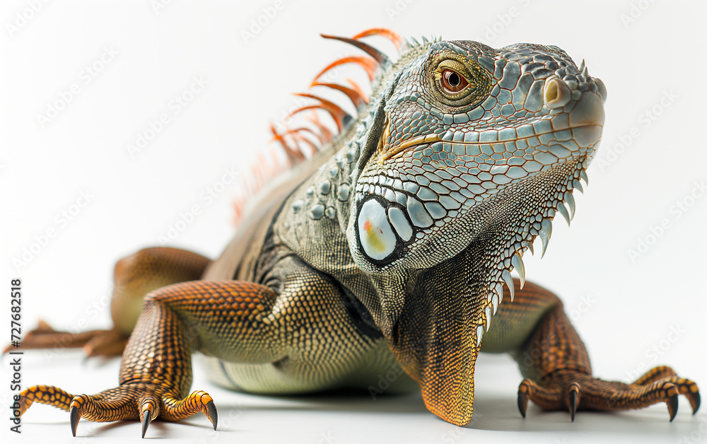 Obraz premium Iguana isolated on white background. Generative AI