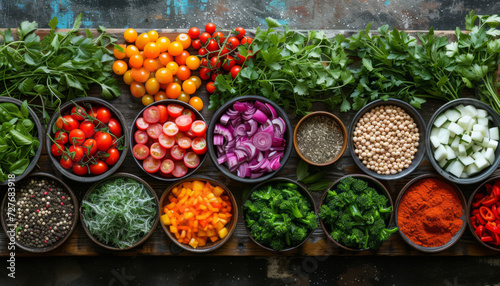 Bounty of the Earth, Fresh Food Arranged for Presentation