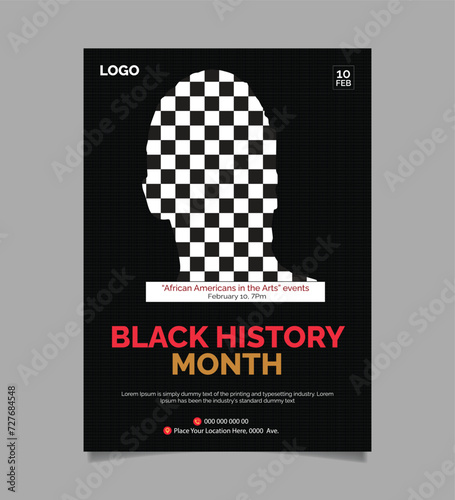 Black History month Vector Black people Poster Flyer Templet design Nigro image  photo